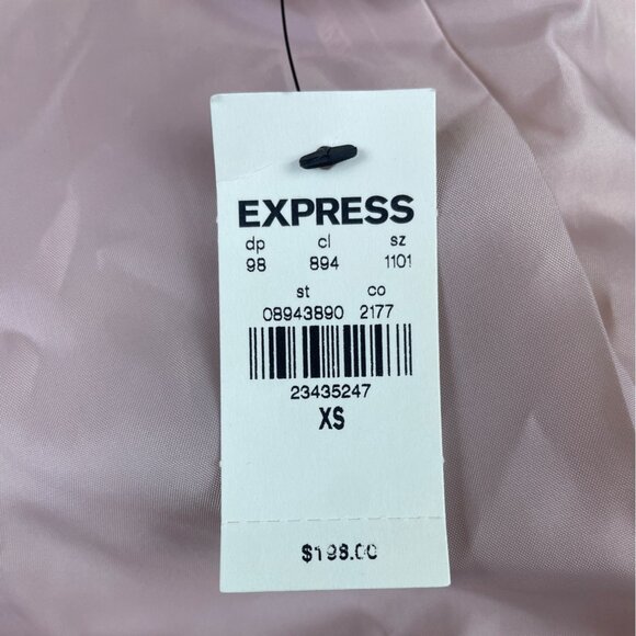 Express Womens Light Pink Wool-Blend Moto Jacket Stylish Zipper Size XS - New - Picture 9 of 11